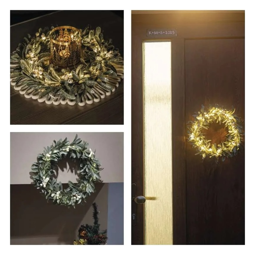 LED Christmas Wreath 25 LEDs / 3×AA Ø 35 cm