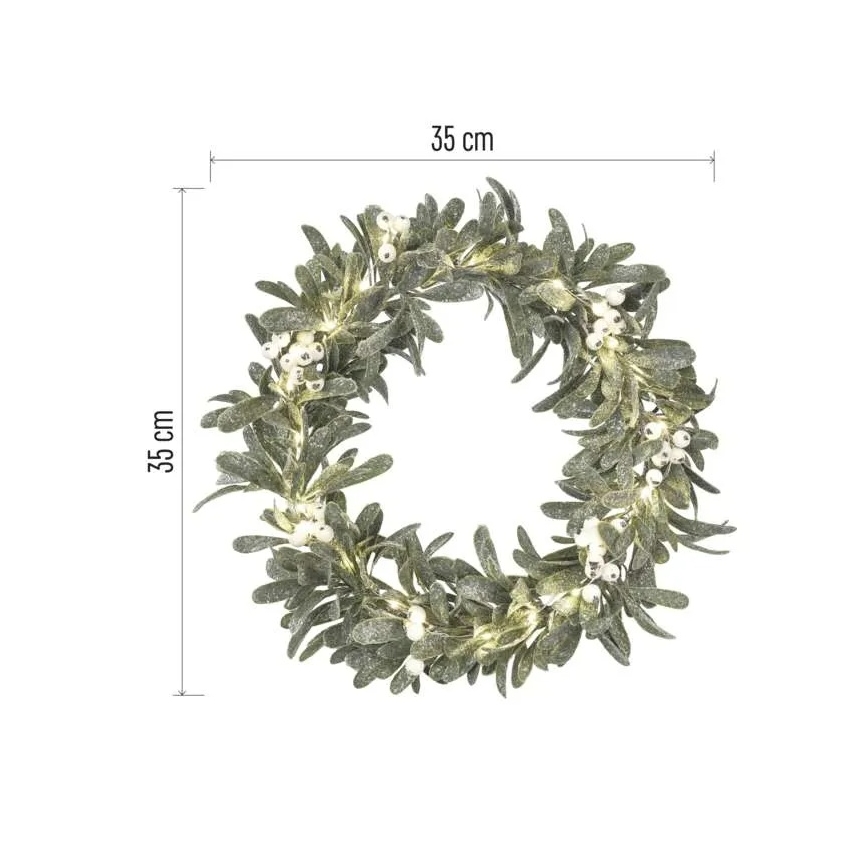 LED Christmas Wreath 25 LEDs / 3×AA Ø 35 cm
