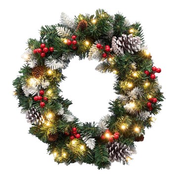 LED Christmas wreath 35xLED/3xAA 8 functions Ø 45 cm IP44 warm white