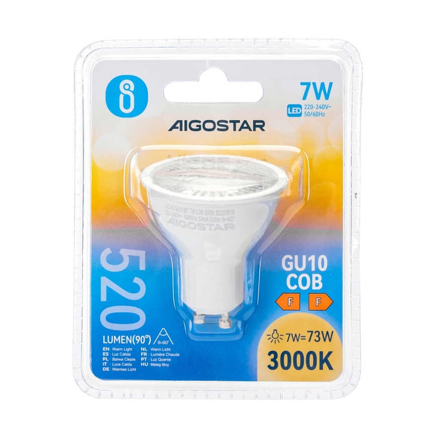 LED COB Bulb GU10/7W/230V 3000K - Aigostar