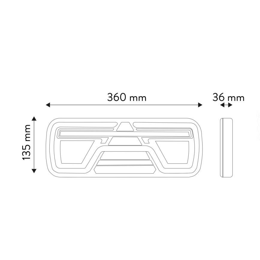 LED Combined light with dynamic turn signal LED/10-30V IP67 right