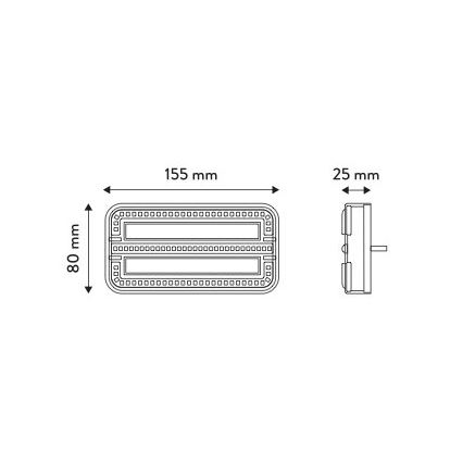 LED Combined light with dynamic turn signal LED/12-24V IP65