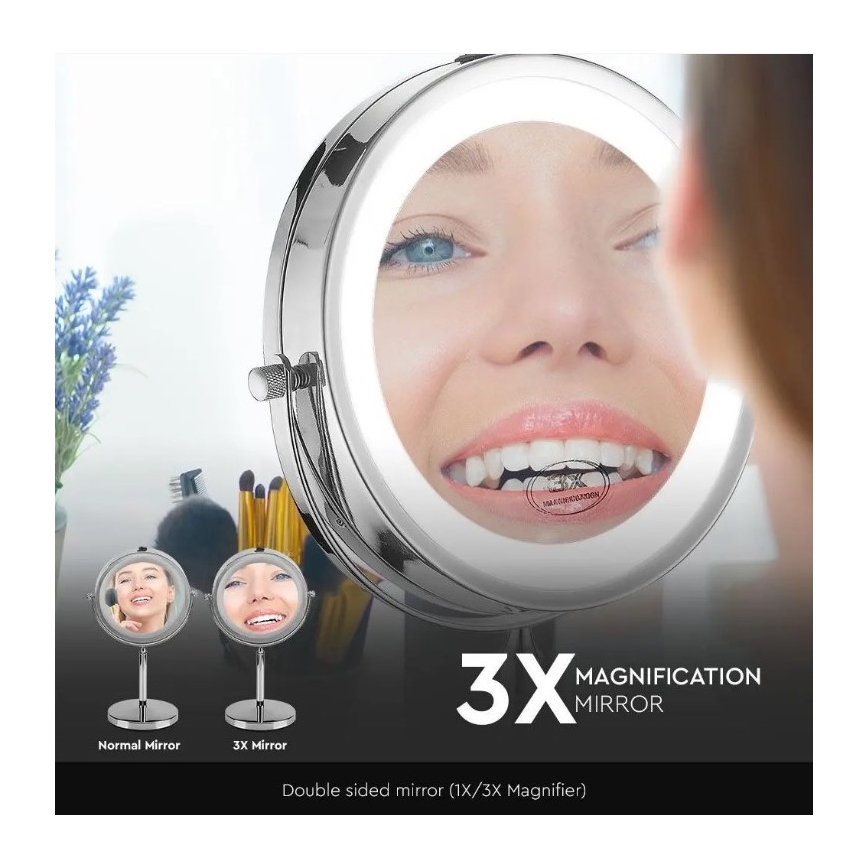 LED Cosmetic mirror LED/3W/6V 4xAA IP44