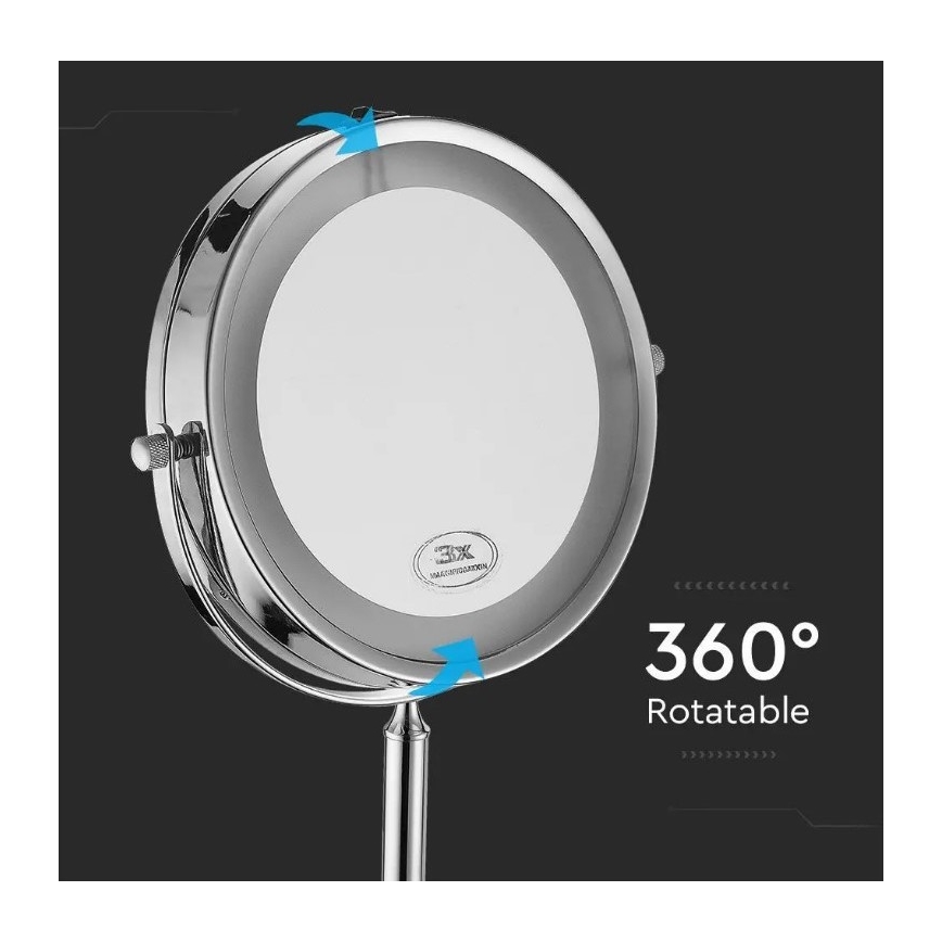 LED Cosmetic mirror LED/3W/6V 4xAA IP44