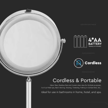 LED Cosmetic mirror LED/3W/6V 4xAA IP44