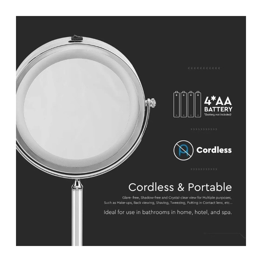 LED Cosmetic mirror LED/3W/6V 4xAA IP44