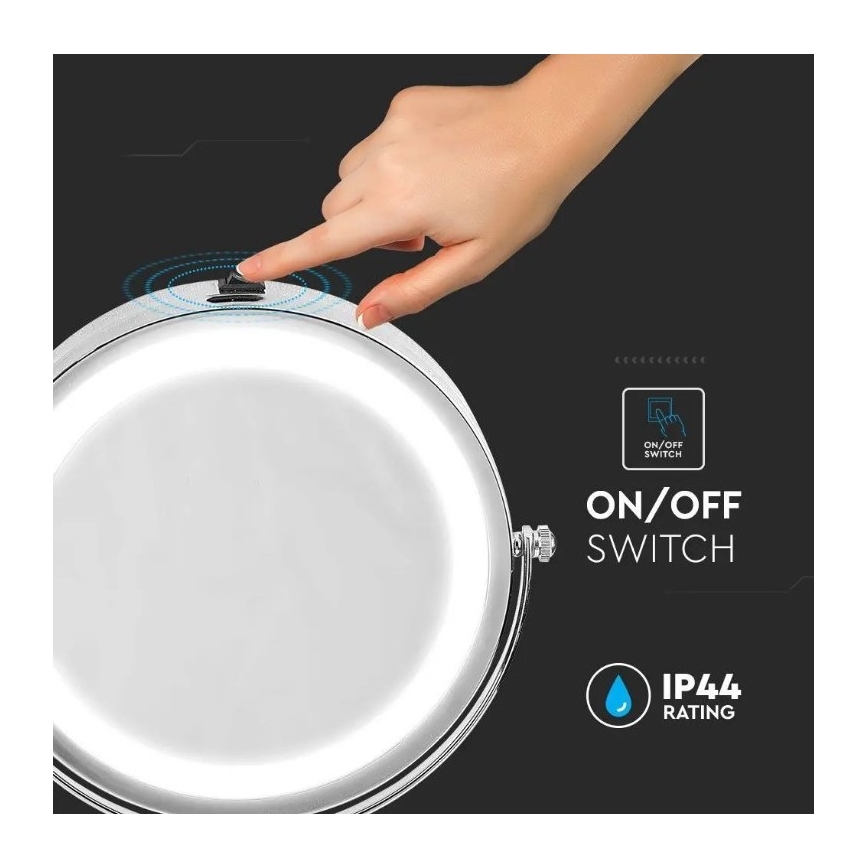 LED Cosmetic mirror LED/3W/6V 4xAA IP44