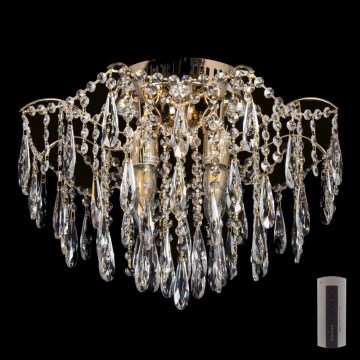 LED Crystal ceiling light 4xE27/60W/230V + 4xLED/3W + remote control