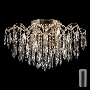 LED Crystal ceiling light 6xE27/60W/230V + 6xLED/3W + remote control