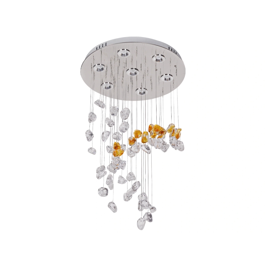 LED Crystal Ceiling Light AVARA LED/24W/230V Ø 40 cm Polished Chrome + Remote Control