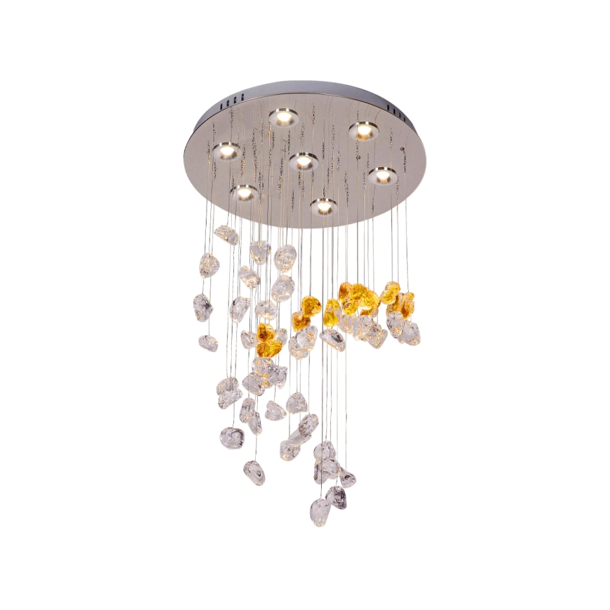 LED Crystal Ceiling Light AVARA LED/24W/230V Ø 40 cm Polished Chrome + Remote Control