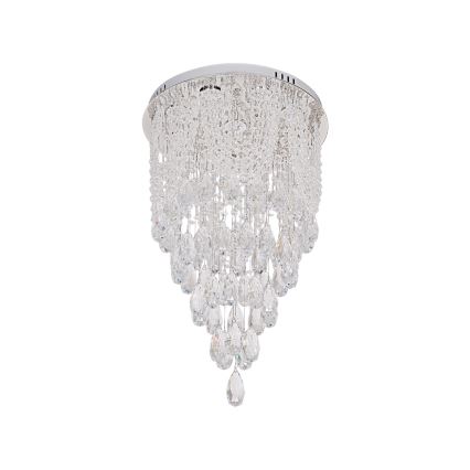 LED Crystal Ceiling Light MAJURO LED/30W/230V Ø 40 cm Polished Chrome + Remote Control