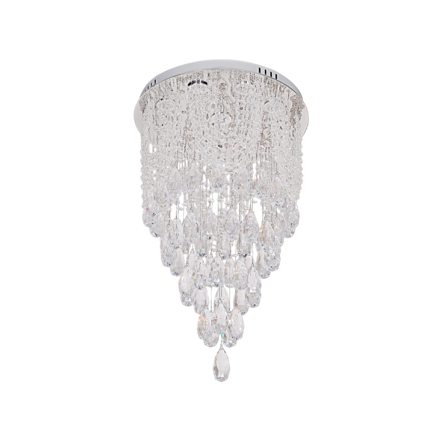 LED Crystal Ceiling Light MAJURO LED/30W/230V Ø 40 cm Polished Chrome + Remote Control