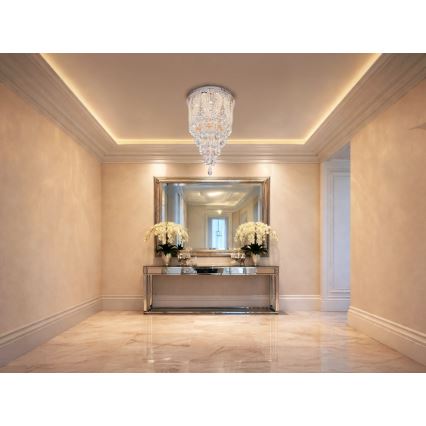 LED Crystal Ceiling Light MAJURO LED/30W/230V Ø 40 cm Polished Chrome + Remote Control