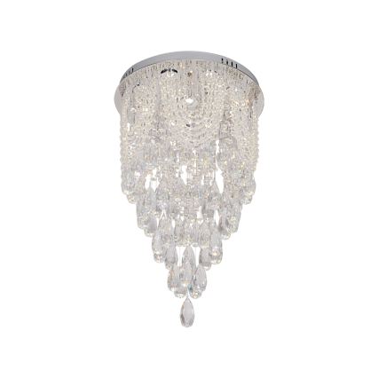 LED Crystal Ceiling Light MAJURO LED/30W/230V Ø 40 cm Polished Chrome + Remote Control