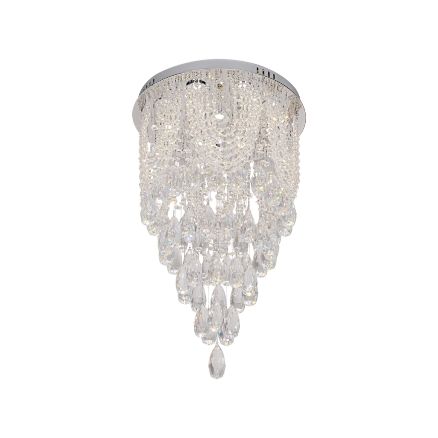 LED Crystal Ceiling Light MAJURO LED/30W/230V Ø 40 cm Polished Chrome + Remote Control