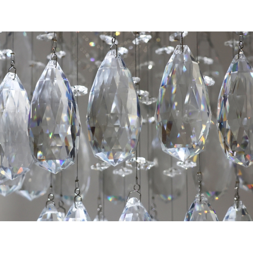 LED Crystal Ceiling Light MAJURO LED/30W/230V Ø 40 cm Polished Chrome + Remote Control