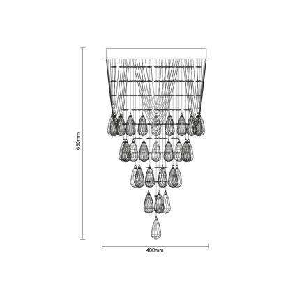 LED Crystal Ceiling Light MAJURO LED/30W/230V Ø 40 cm Polished Chrome + Remote Control