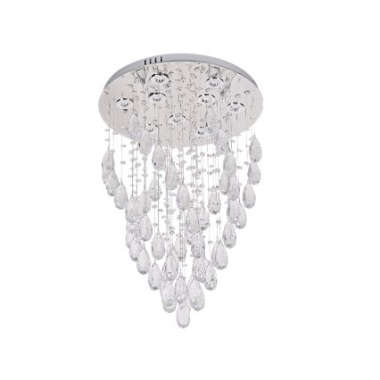 LED Crystal Ceiling Light MAJURO LED/30W/230V Ø 45 cm Polished Chrome + Remote Control