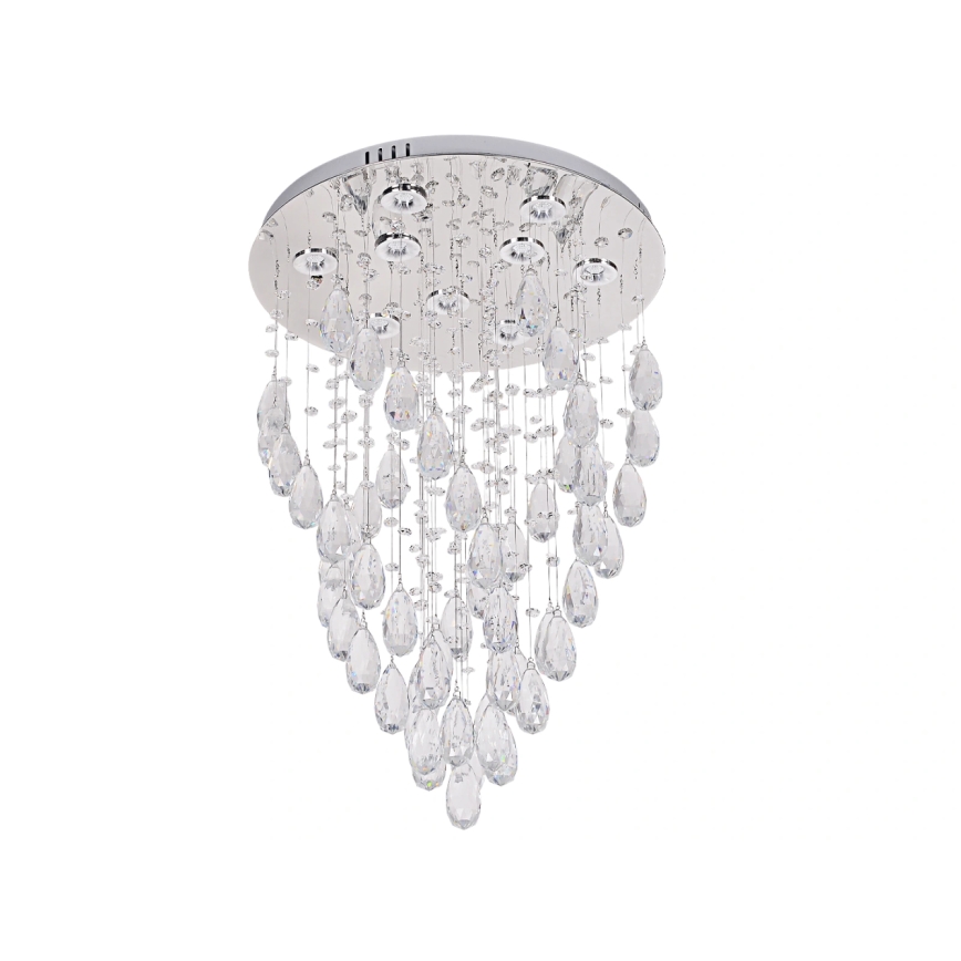 LED Crystal Ceiling Light MAJURO LED/30W/230V Ø 45 cm Polished Chrome + Remote Control