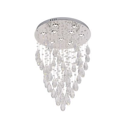 LED Crystal Ceiling Light MAJURO LED/30W/230V Ø 45 cm Polished Chrome + Remote Control