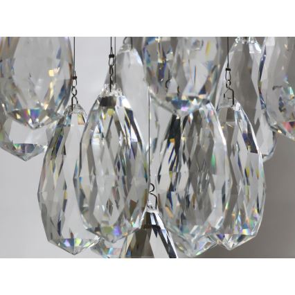 LED Crystal Ceiling Light MAJURO LED/30W/230V Ø 45 cm Polished Chrome + Remote Control