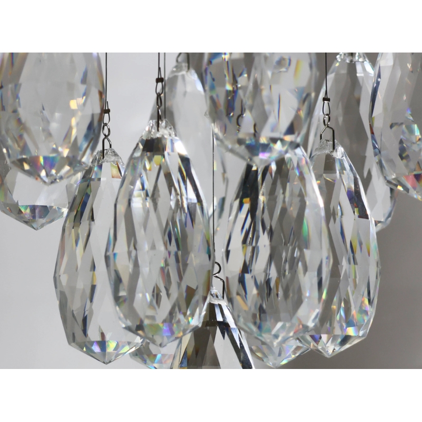 LED Crystal Ceiling Light MAJURO LED/30W/230V Ø 45 cm Polished Chrome + Remote Control