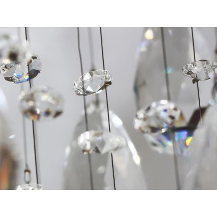 LED Crystal Ceiling Light MAJURO LED/30W/230V Ø 45 cm Polished Chrome + Remote Control