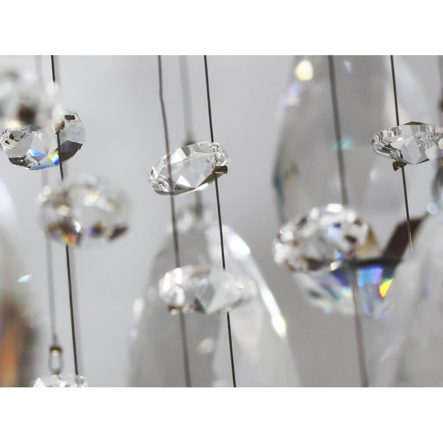 LED Crystal Ceiling Light MAJURO LED/30W/230V Ø 45 cm Polished Chrome + Remote Control