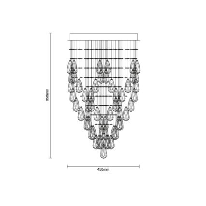 LED Crystal Ceiling Light MAJURO LED/30W/230V Ø 45 cm Polished Chrome + Remote Control