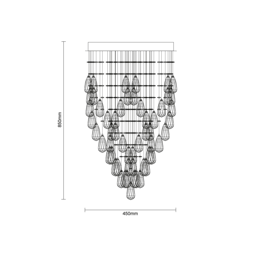 LED Crystal Ceiling Light MAJURO LED/30W/230V Ø 45 cm Polished Chrome + Remote Control