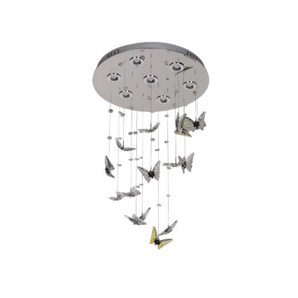 LED Crystal Ceiling Light MURU LED/24W/230V, Ø 40 cm, Polished Chrome + Remote Control