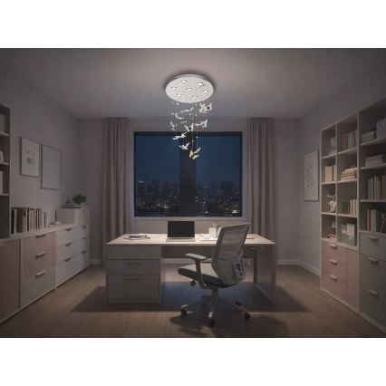 LED Crystal Ceiling Light MURU LED/24W/230V, Ø 40 cm, Polished Chrome + Remote Control