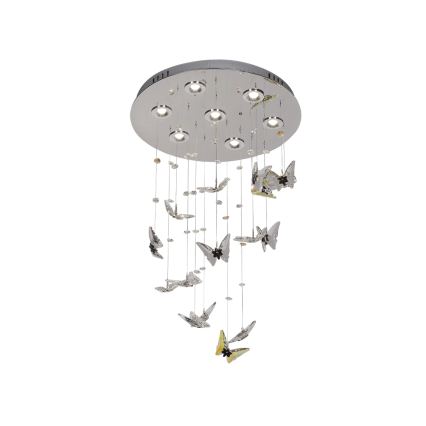 LED Crystal Ceiling Light MURU LED/24W/230V, Ø 40 cm, Polished Chrome + Remote Control