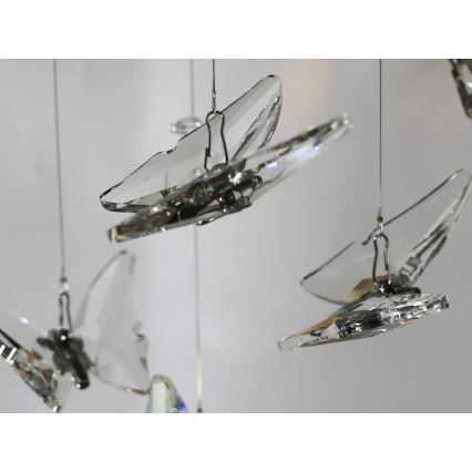LED Crystal Ceiling Light MURU LED/24W/230V, Ø 40 cm, Polished Chrome + Remote Control
