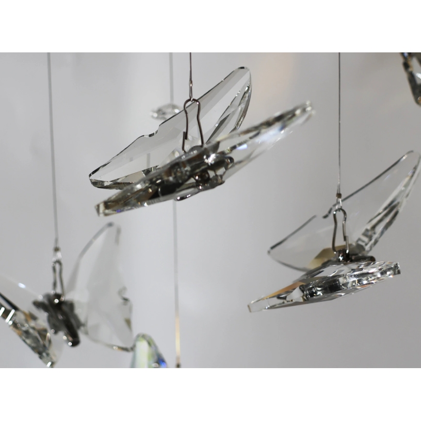LED Crystal Ceiling Light MURU LED/24W/230V, Ø 40 cm, Polished Chrome + Remote Control