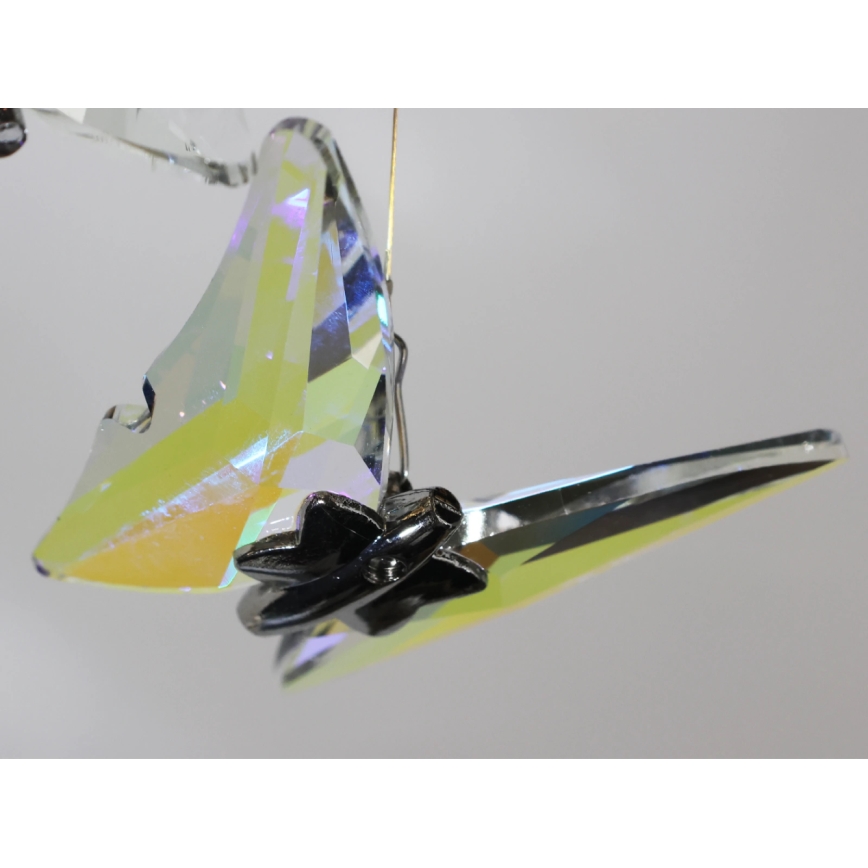 LED Crystal Ceiling Light MURU LED/24W/230V, Ø 40 cm, Polished Chrome + Remote Control