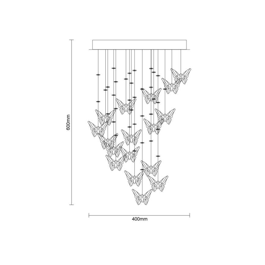 LED Crystal Ceiling Light MURU LED/24W/230V, Ø 40 cm, Polished Chrome + Remote Control