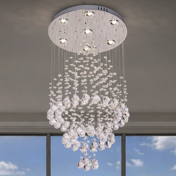 LED crystal ceiling light NAURU LED/24W/230V Ø 40 cm polished chrome + remote control