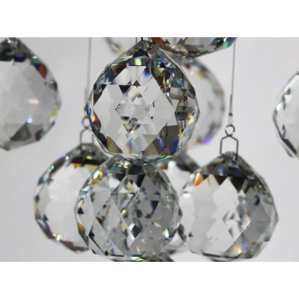 LED crystal ceiling light NAURU LED/24W/230V Ø 40 cm polished chrome + remote control