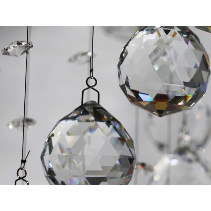 LED crystal ceiling light NAURU LED/24W/230V Ø 40 cm polished chrome + remote control