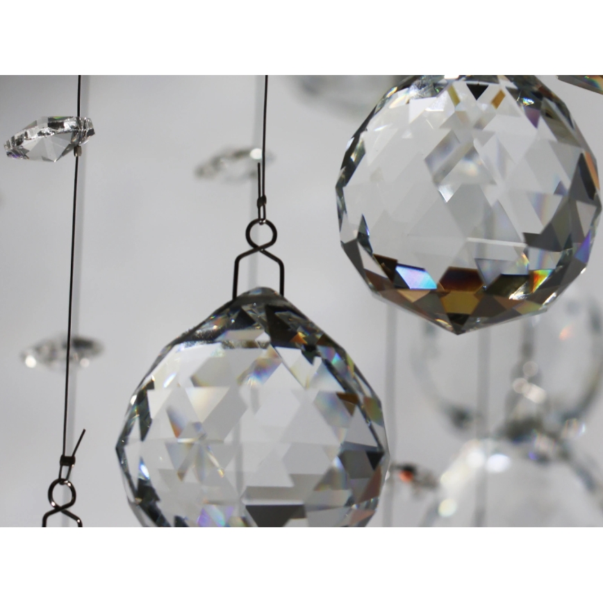 LED crystal ceiling light NAURU LED/24W/230V Ø 40 cm polished chrome + remote control