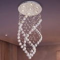 LED Crystal Ceiling Light NAURU LED/24W/230V Ø 40 cm Polished Chrome + Remote Control