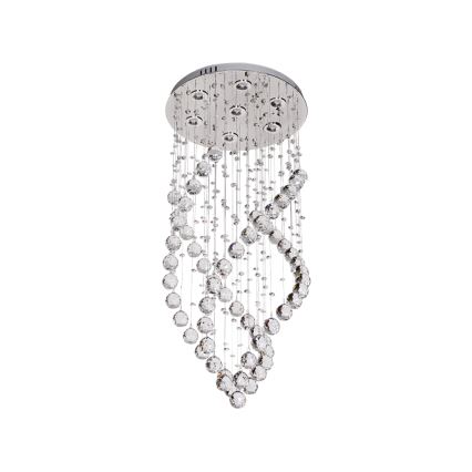 LED Crystal Ceiling Light NAURU LED/24W/230V Ø 40 cm Polished Chrome + Remote Control