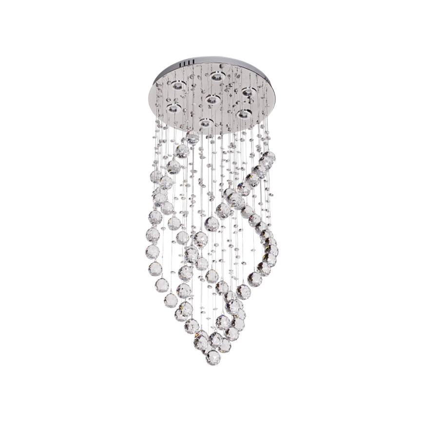 LED Crystal Ceiling Light NAURU LED/24W/230V Ø 40 cm Polished Chrome + Remote Control