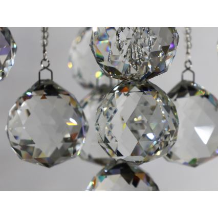 LED Crystal Ceiling Light NAURU LED/24W/230V Ø 40 cm Polished Chrome + Remote Control