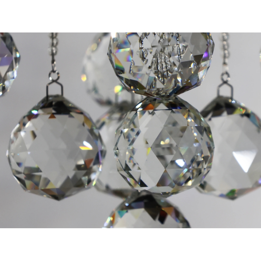 LED Crystal Ceiling Light NAURU LED/24W/230V Ø 40 cm Polished Chrome + Remote Control