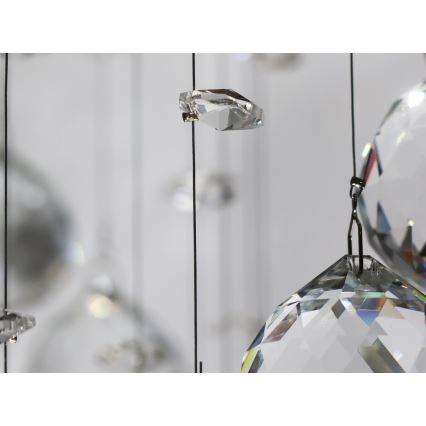 LED Crystal Ceiling Light NAURU LED/24W/230V Ø 40 cm Polished Chrome + Remote Control