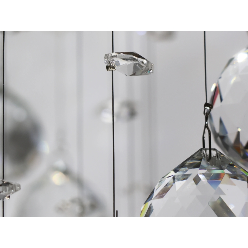 LED Crystal Ceiling Light NAURU LED/24W/230V Ø 40 cm Polished Chrome + Remote Control