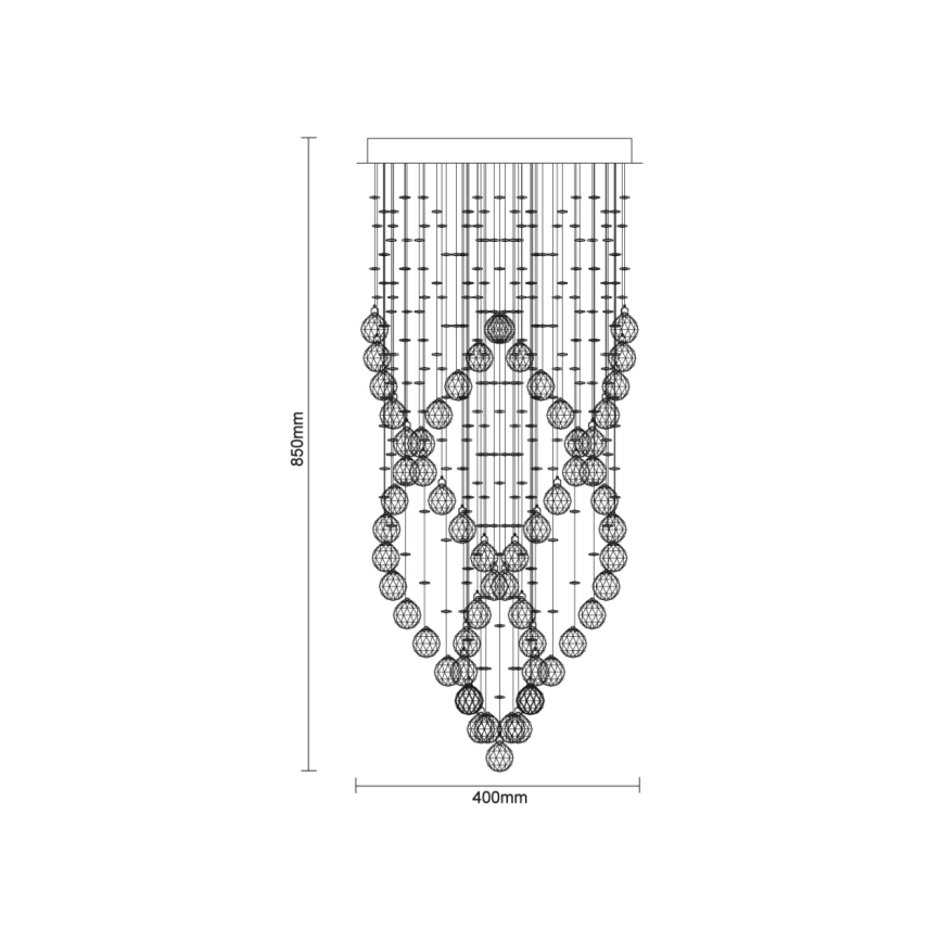 LED Crystal Ceiling Light NAURU LED/24W/230V Ø 40 cm Polished Chrome + Remote Control
